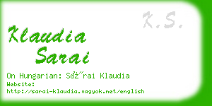klaudia sarai business card